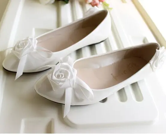Туфли женские атласные на плоской подошве свадебные туфли с бантом розовыми