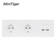 Настенная панель Minitiger для ПК двойная розетка 16 А европейская