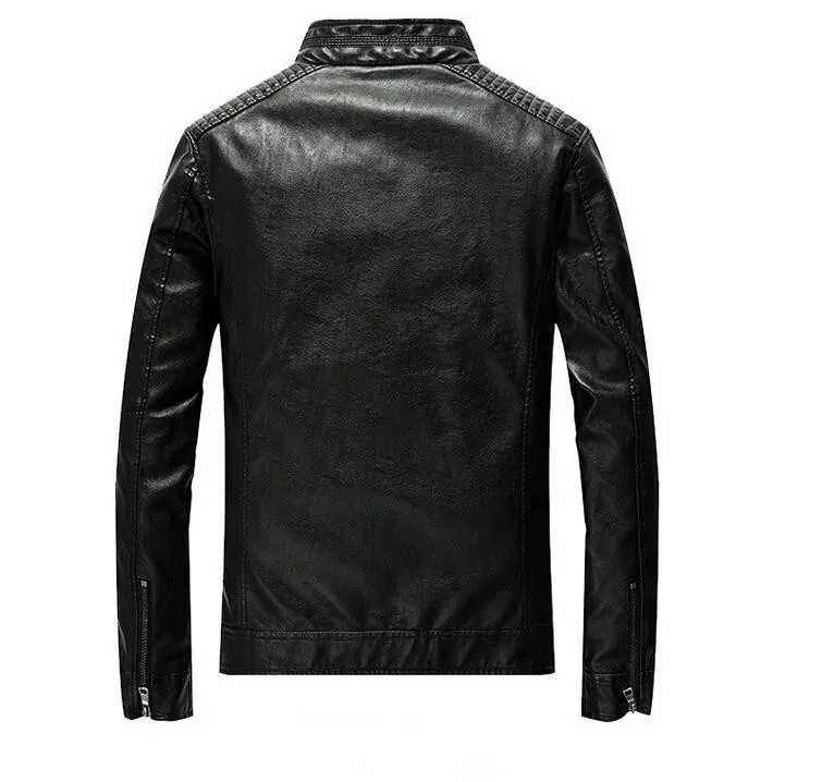 

Motorcycle Bikers Leather Jacket Mens Spring Autumn Coats Faux Leather Jackets Windbreakers Fashion Tops Overcoat Plus Size 2019