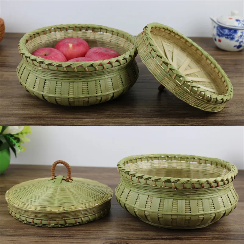 Бамбуковая корзина для хранения яиц ручной работы фруктов плетеная кухонная