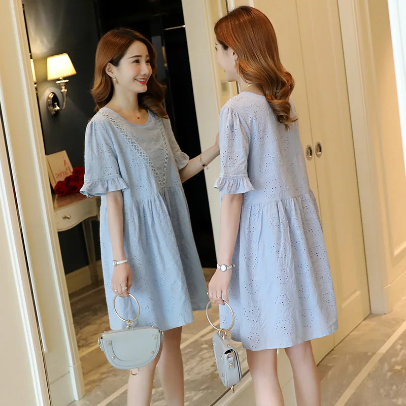 Платье для беременных летнее платье с круглым вырезом свободное Повседневное