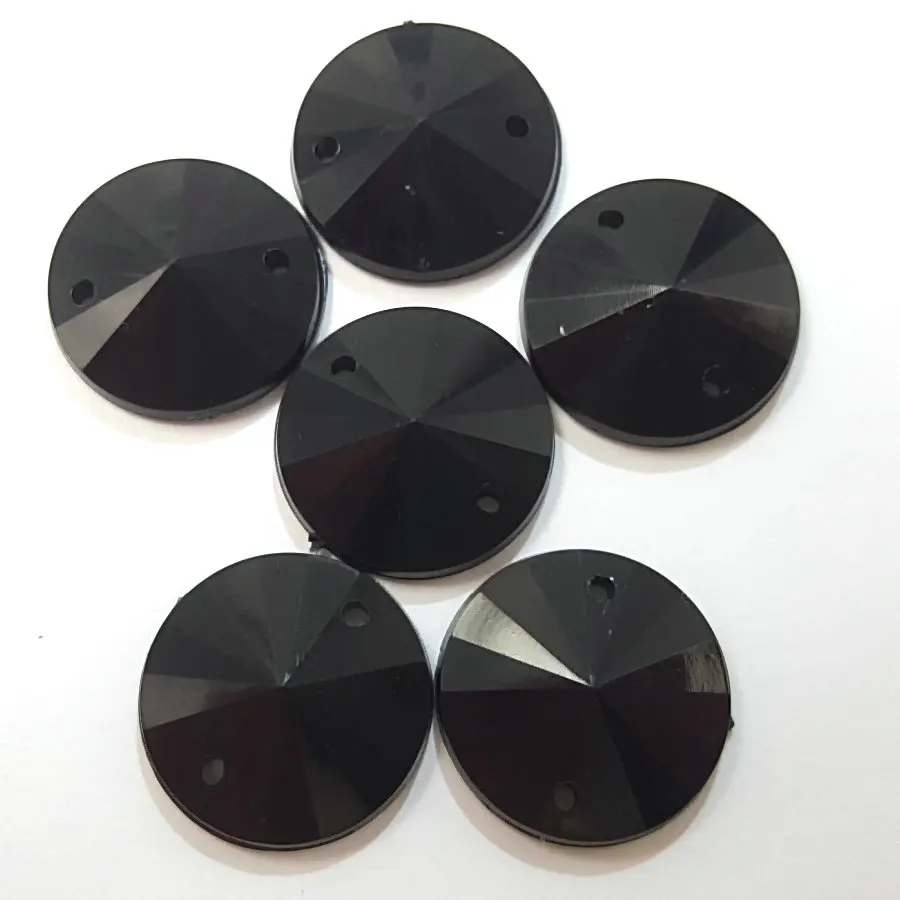 Акриловые черные круглые камни и кристаллы 12 мм стразы хрустальные Пришивные