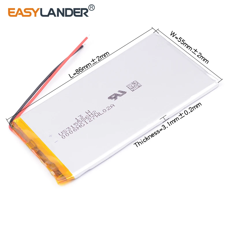315586 3 7 V 2050mAh полимерный литий ионный аккумулятор для электронной книги 355585 банк