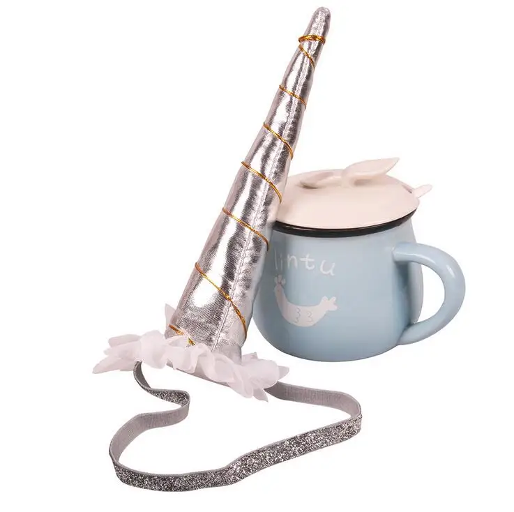 100 шт. бесплатная доставка эластичная повязка на голову в виде рога единорога