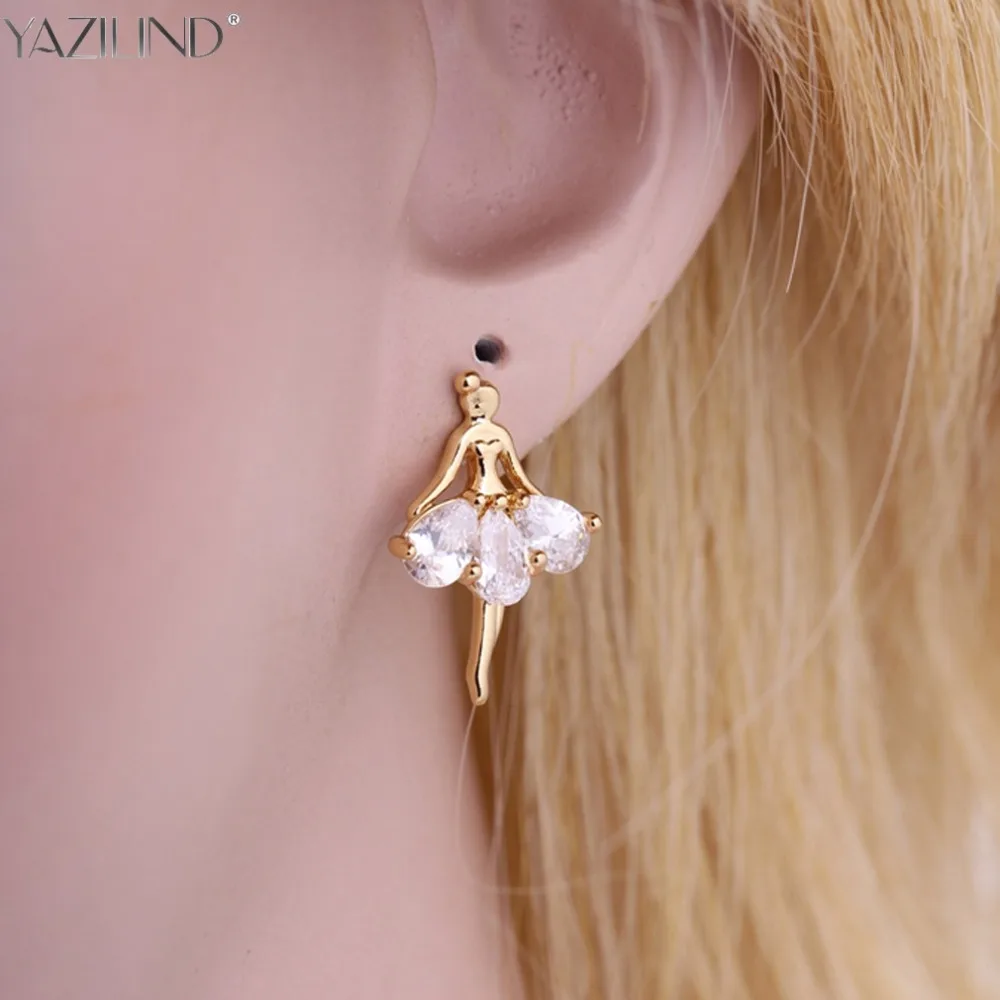 YAZILIND женские модные милые крошечные балетные серьги гвоздики подарок для