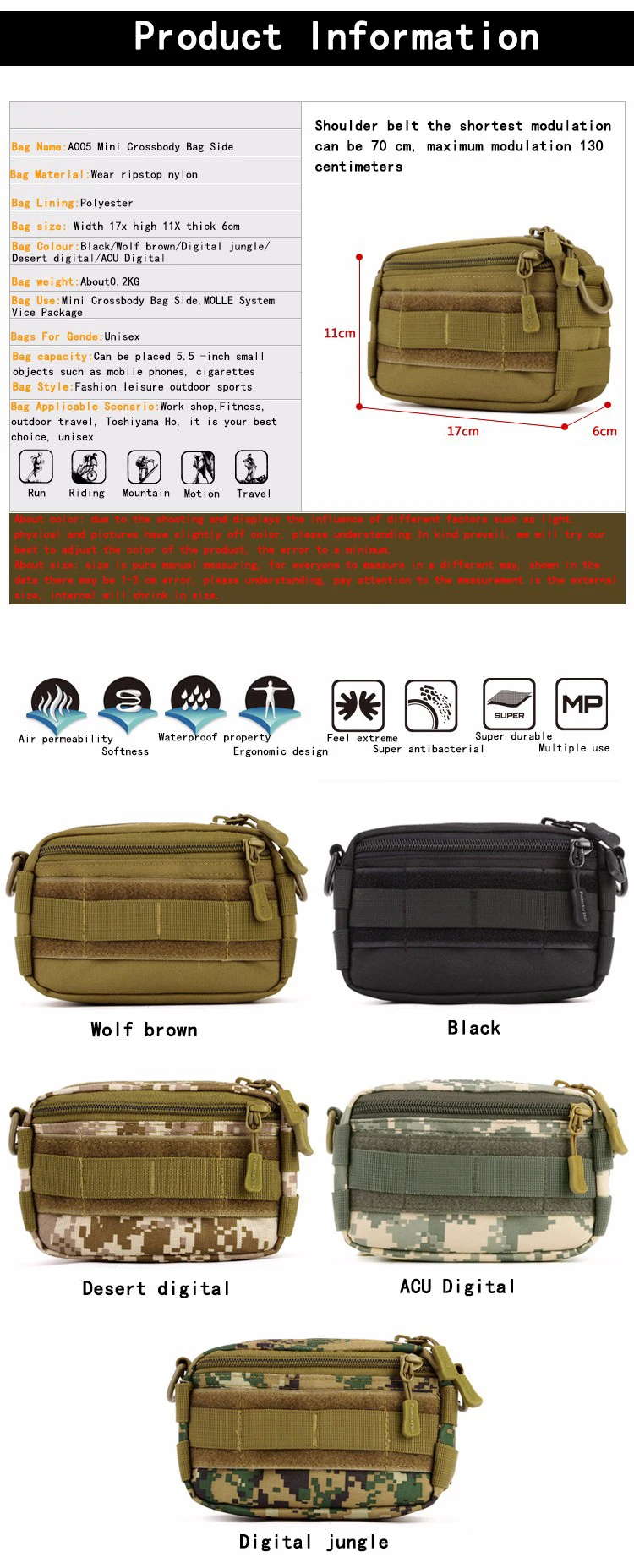 ACU/CP/Black Nylon 40L Tactical Backpack Rucksacks Military Army Bag Men Women Outdoor Waterproof Travel Hiking Camping Bag S413