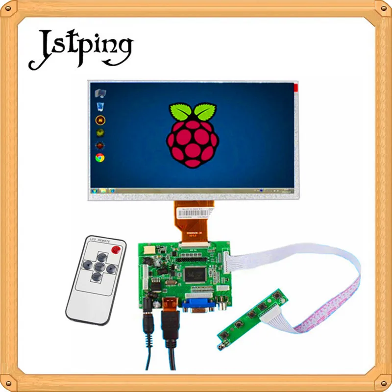 ЖК экран Jstping для Raspberry Pi 3 Mini 9 дюймов 800*480 AT090TN10 AT090TN12 HDMI VGA 2AV|ЖК-экраны и панели
