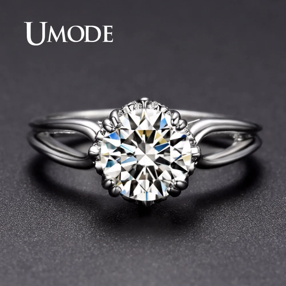 Современные обручальные кольца UMODE для женщин модные женские с кристаллами и