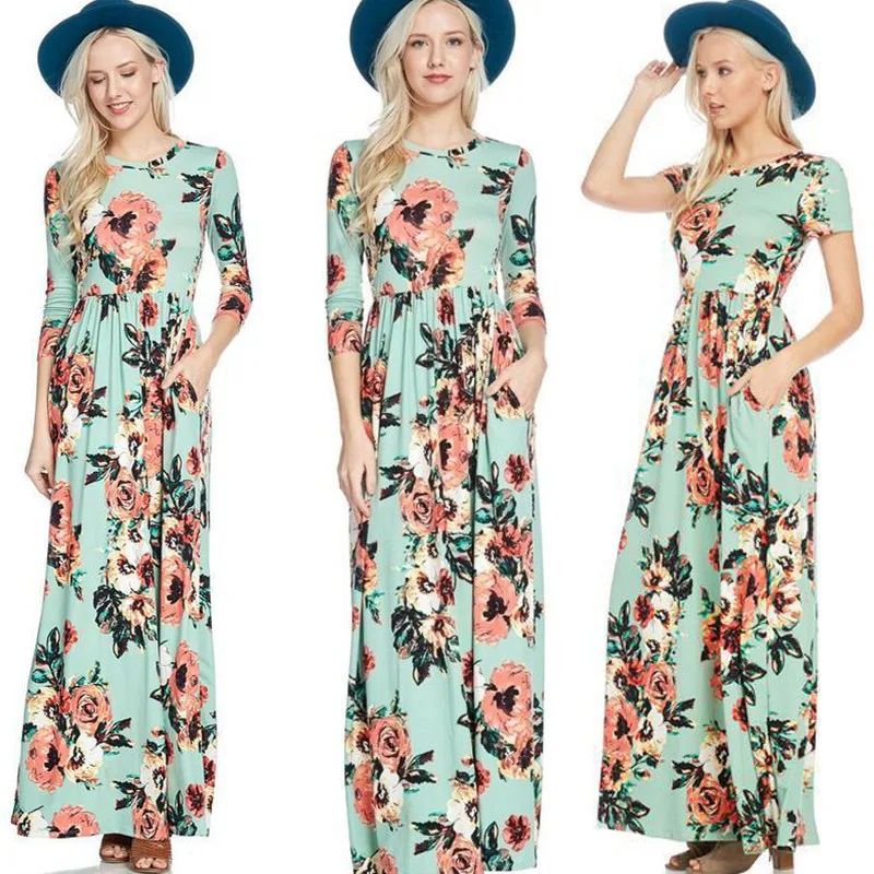 HiloRill длинное платье макси с цветочным принтом Boho пляжное туника Бандажное