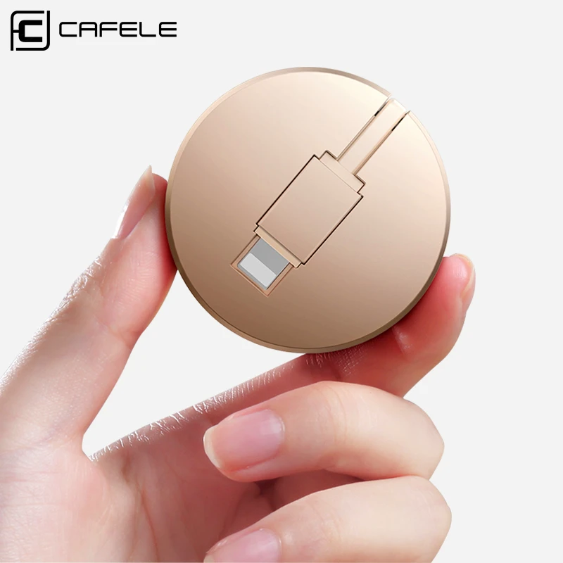 Cafele USB кабель для iPhone X Xr Xs Max 8 7 6s Plus зарядный Круглый Портативный Выдвижной Мини