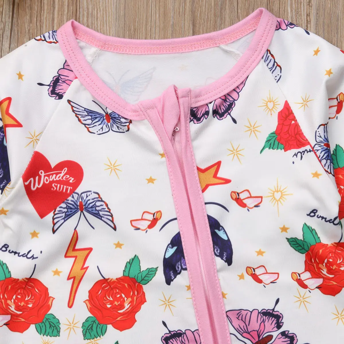 Baby One piece цветок ползунки для маленьких детей с длинными рукавами девочек
