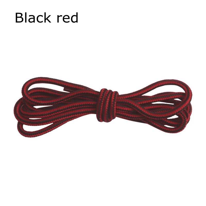 Black red 1 пара круглых полосатых двухцветных шнурки для обуви унисекс, кожаные шнурки для ботинок, шнурки для уличных спортивных кроссовок, шнурки с ремешком TW2 - Цвет: Black red