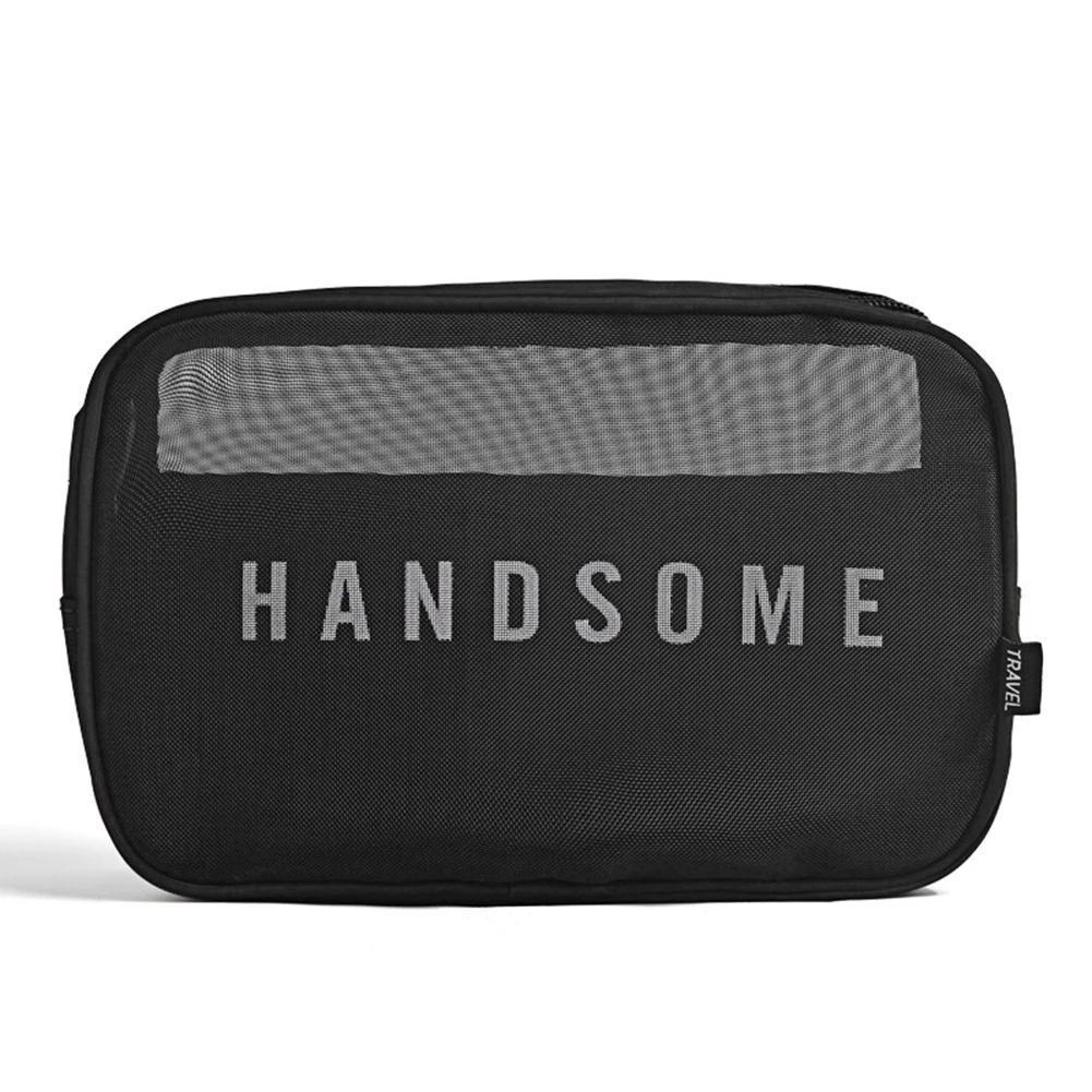 black-l ETya модная Женская дорожная маленькая большая косметичка, набор для макияжа, сетчатые туалетные сумки для мужчин, органайзер для мытья, чехол, косметичка - Цвет: black-l