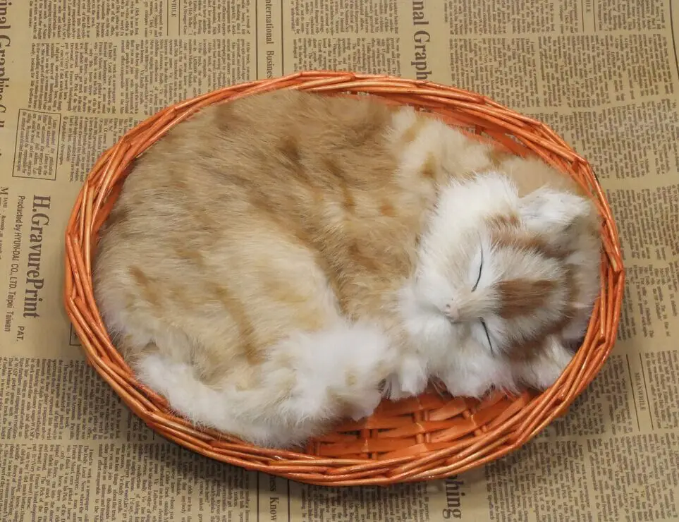 Новая милая игрушка в виде спящего кота из полиэтилена и пуха кукла кошки ручной