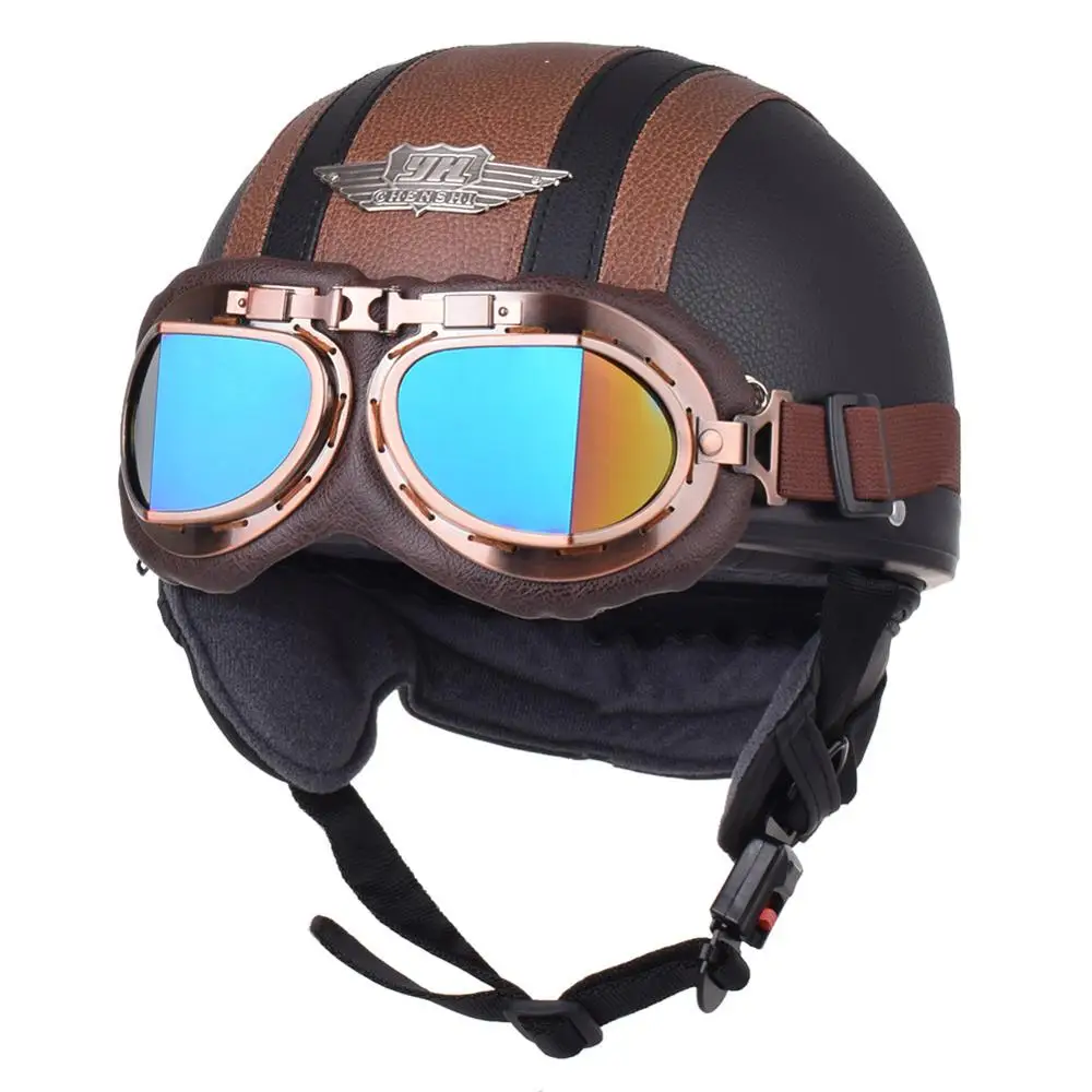 Classic Motorcycle Goggles Vintage Jet Scooter Glasses For Chopper Biker Cruiser Helmet | Автомобили и мотоциклы