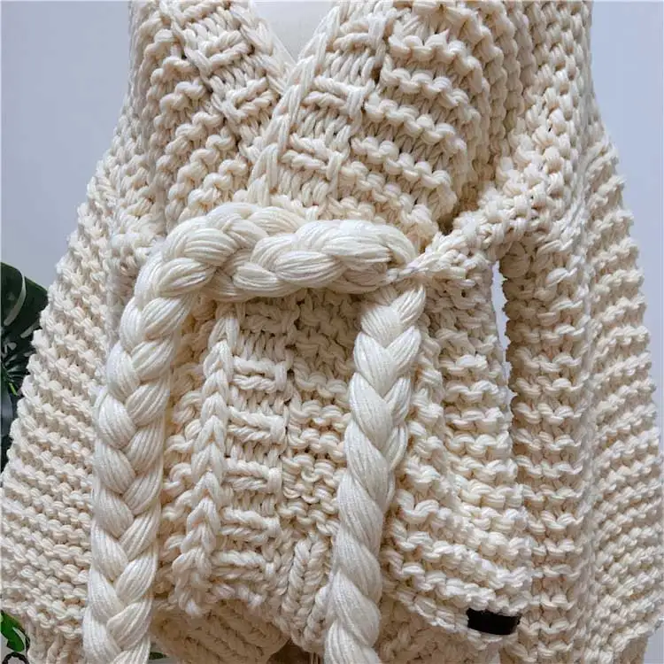 BOHO Вдохновленный женский вязанный кардиган свободные с бретельками и бахромой