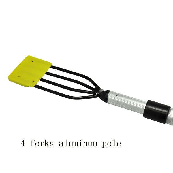 alu pole 4 teeth Рыболовное копье, прочный, острый, 2 секции, 4 вилки, нержавеющая сталь, 4 зубца, 4 мм, нить, рыболовное копье, удочка, ловля черной рыбы, Гиг - Цвет: alu pole 4 teeth