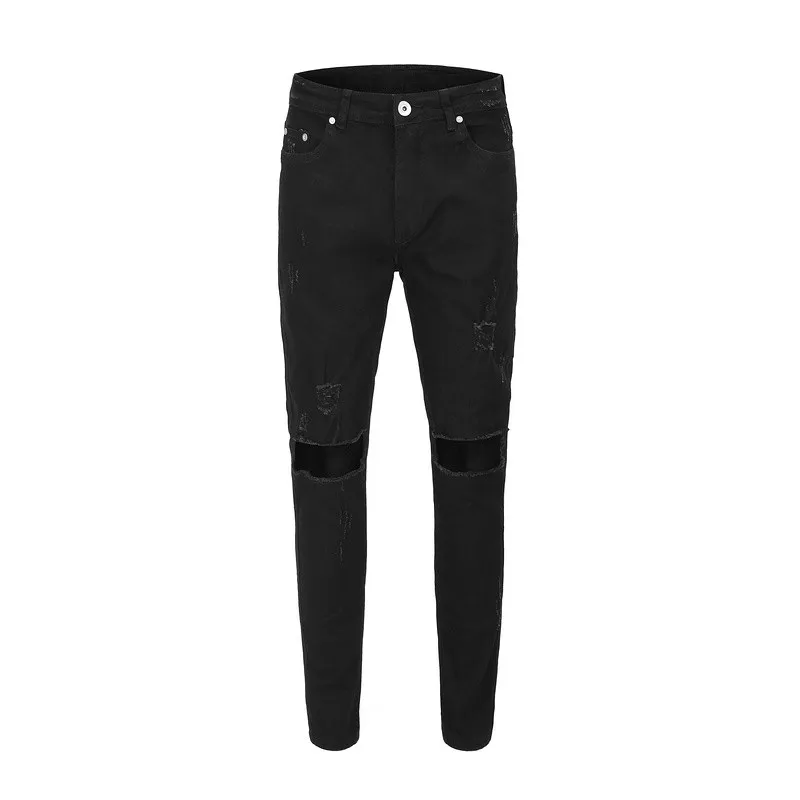 2019 BlackIcon новые модные брюки мужские узкие джинсы уличные рваные для мужчин хип хоп брюки|Мужские джинсы| |