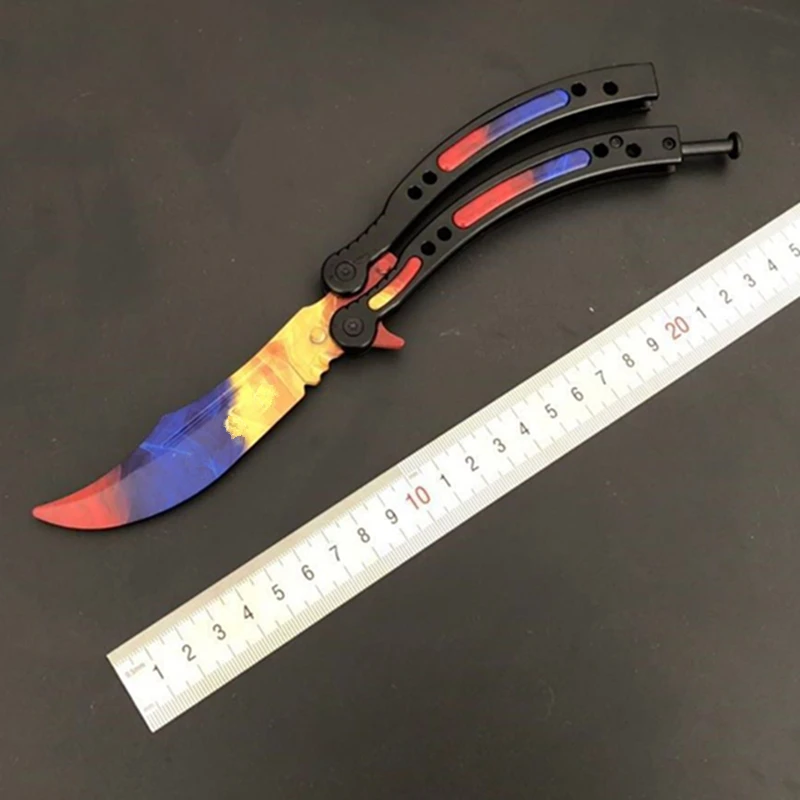HAOXIA бабочка в ноже CS GO Karambit нож практика складной тренажер игра тупое лезвие без