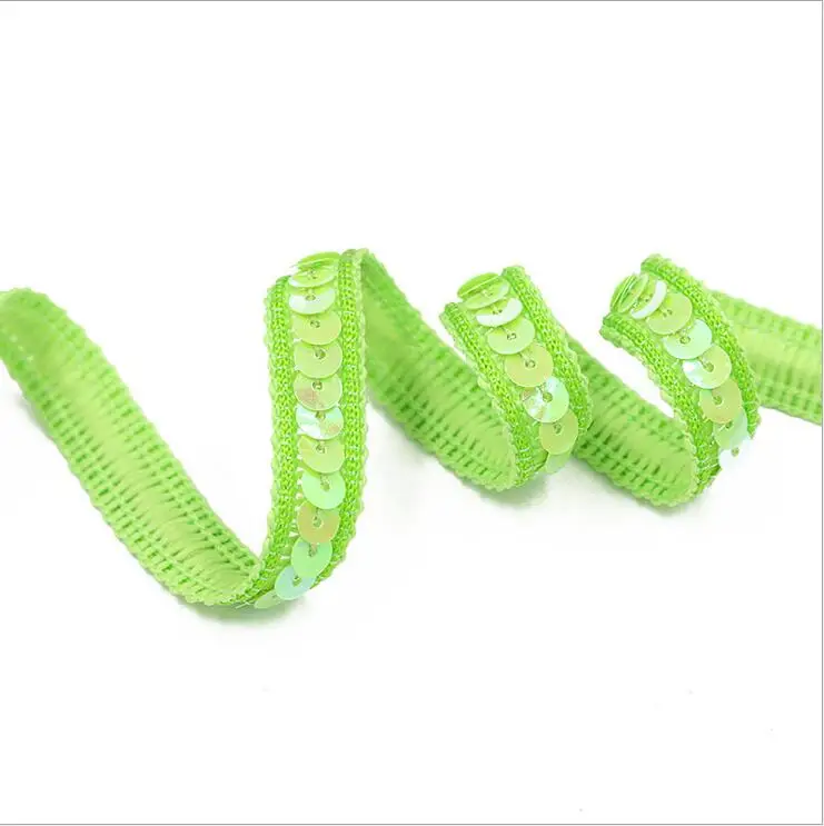 Grass Green 5 Ярд блестками стрейч кружево Аппликация вышитые плетеные сетчатые ленты кисточка отделка группа кружево с блестками шнур шитье украшения - Цвет: Grass Green