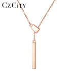 CZCITY минимализм 925 стерлингового серебра ожерелья для женщин, классические цвета розового золота Цвет Геометрическая подвеска ожерелье ювелирные изделия подарки