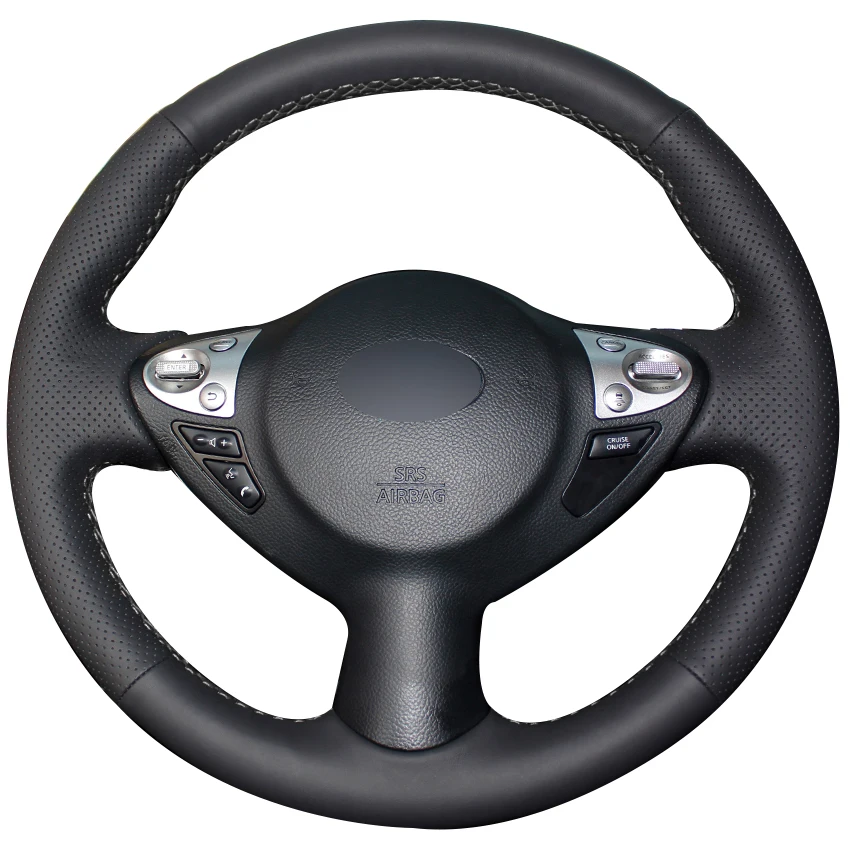 Черная кожаная крышка рулевого колеса автомобиля для Infiniti FX FX35 FX37 FX50 Nissan Juke Maxima 2009
