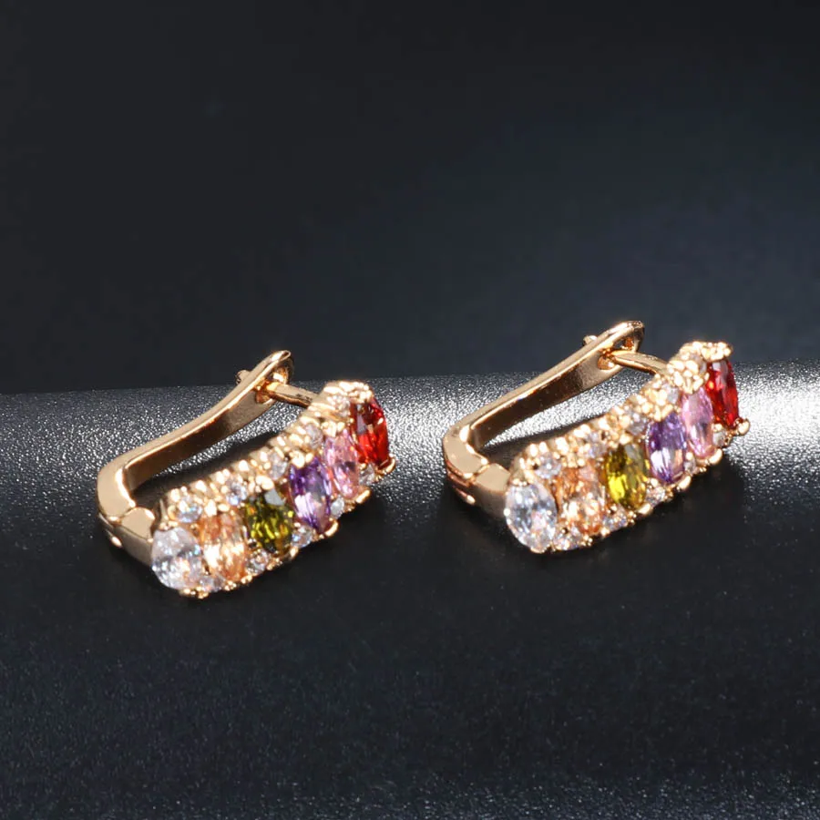 Kinel, Прямая поставка, Роскошные серьги-каффы для ушей, 6 шт., Marquise CZ, блестящие серьги-гвоздики в виде цветка с циркониевым камнем, женские подарки