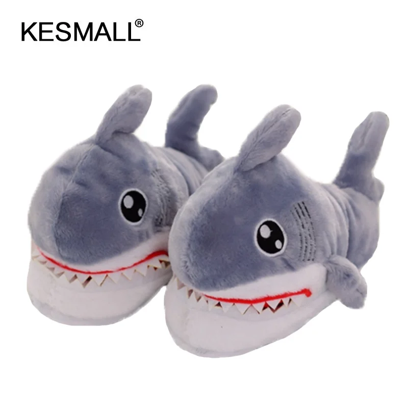 Суперсмешные животные мужская и женская обувь сезон зима теплые мягкие домашние тапочки смешные тапочки в виде акулы шлепки