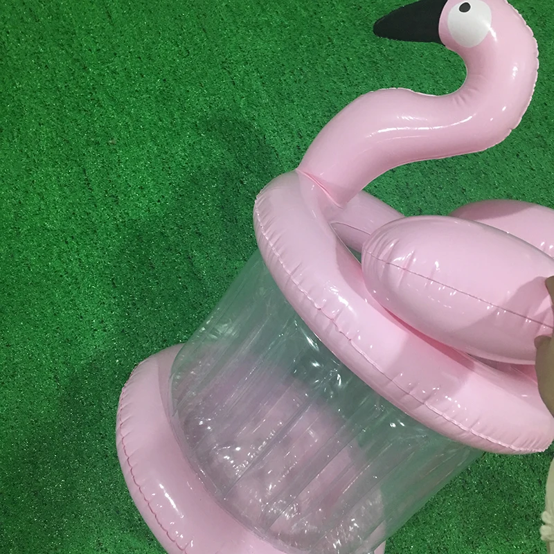 

2019 New Flamingo Inflatable Ice Bucket Pool Float Row Pool Accessories Summer Water Toy Inflatable Toys Drink Fruit Beer Cooler