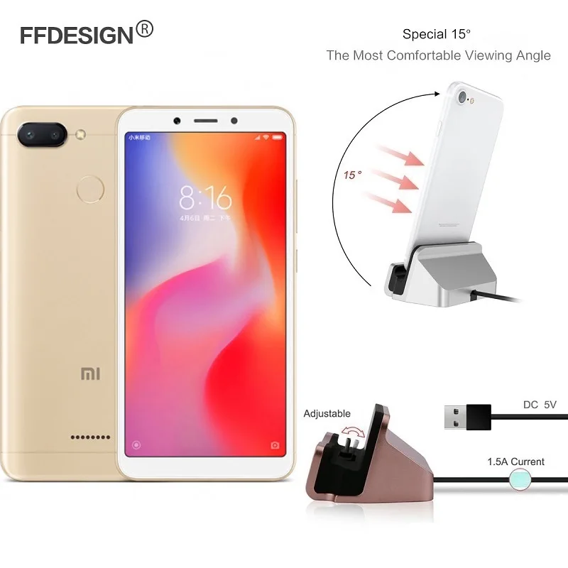 USB Зарядное устройство Док станция Подставка док для Xiaomi Redmi 6 Pro 6A 5A 4A 4X4 3 5 Plus