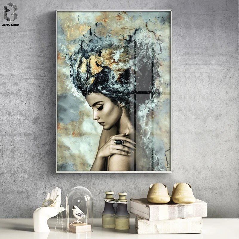 

Modern Marble Girl Posters and Prints Wall Art Canvas Painting Nordic Picture Home Decoration for Living Room Decorative