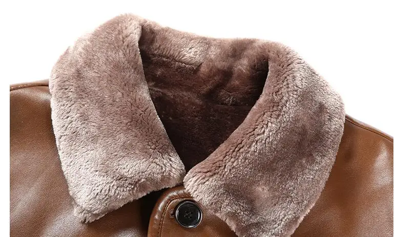 Горячая/зимняя мужская новая модная куртка из овечьей кожи пальто с мехом и досуг