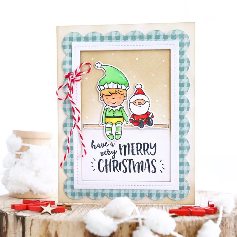 Dec 25 рождественские подарки Elfs прозрачные штампы для DIY бумажные карточки