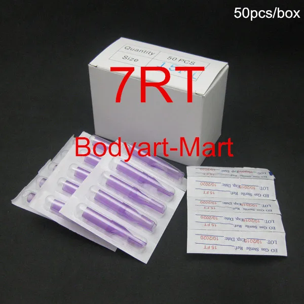 Новые 50 шт 7RT одноразовые фиолетовые короткие насадки для тату круглые 7 PSDT-7RT