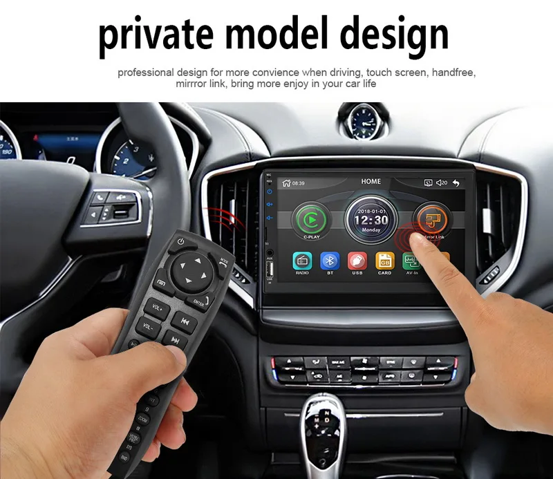 Android 7 радио с сенсорным экраном для apple carplay Mirror Link MP5 плеер автомобильное радио IOS мультимедийный автомобиль стерео Blutooth Авторадио