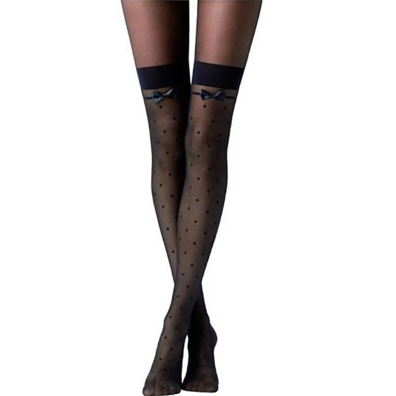 HM2142 Ohyeahlover эластичные гольфы модные сексуальные женские нейлоновые колготки-нижнее белье с бантами - Цвет: HM2142