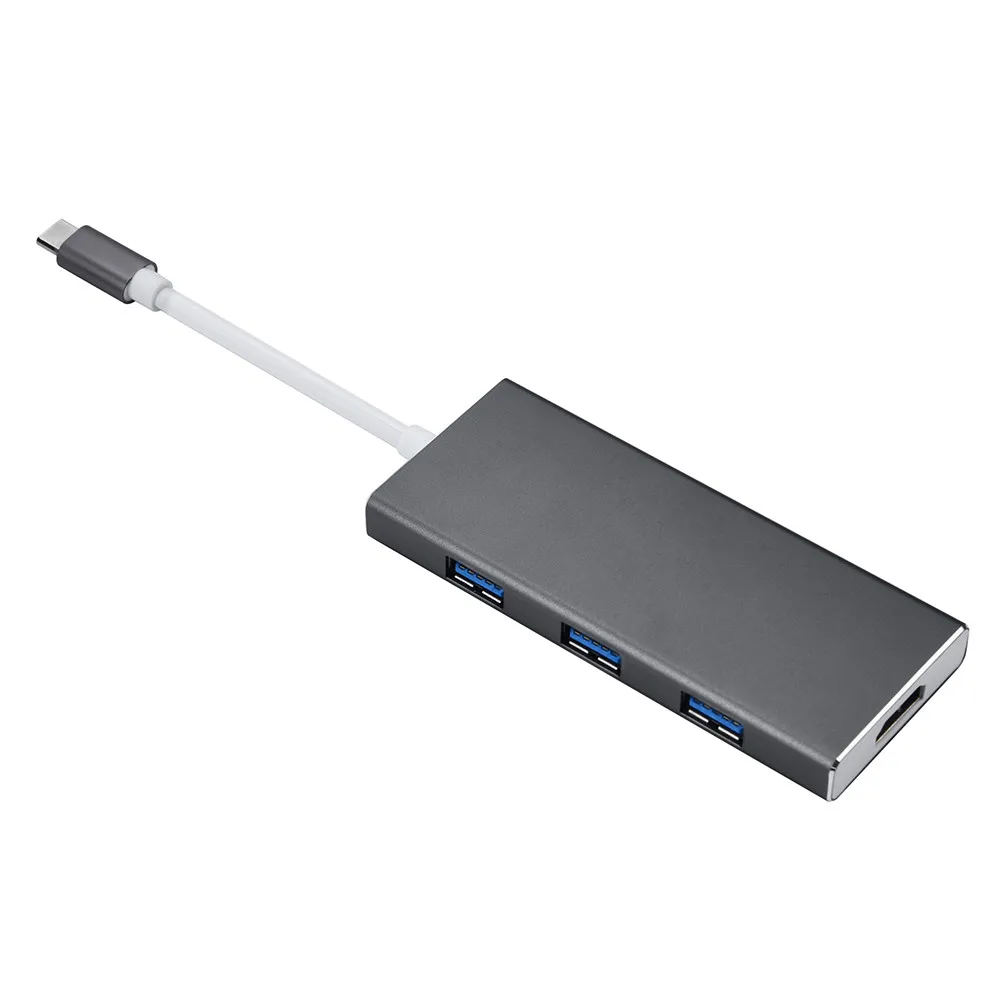 USB C концентратор Type адаптер 7 в 1 док станция с 4K HDMI выходом PD Зарядка 3 порта 0 для