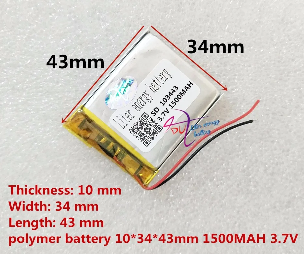 Литровая энергетическая батарея 3,7 V литий-полимерная батарея 103443 1500MAH 103545 игровая машина MP3 MP4 MP5 литиевая батарея gps навигатор