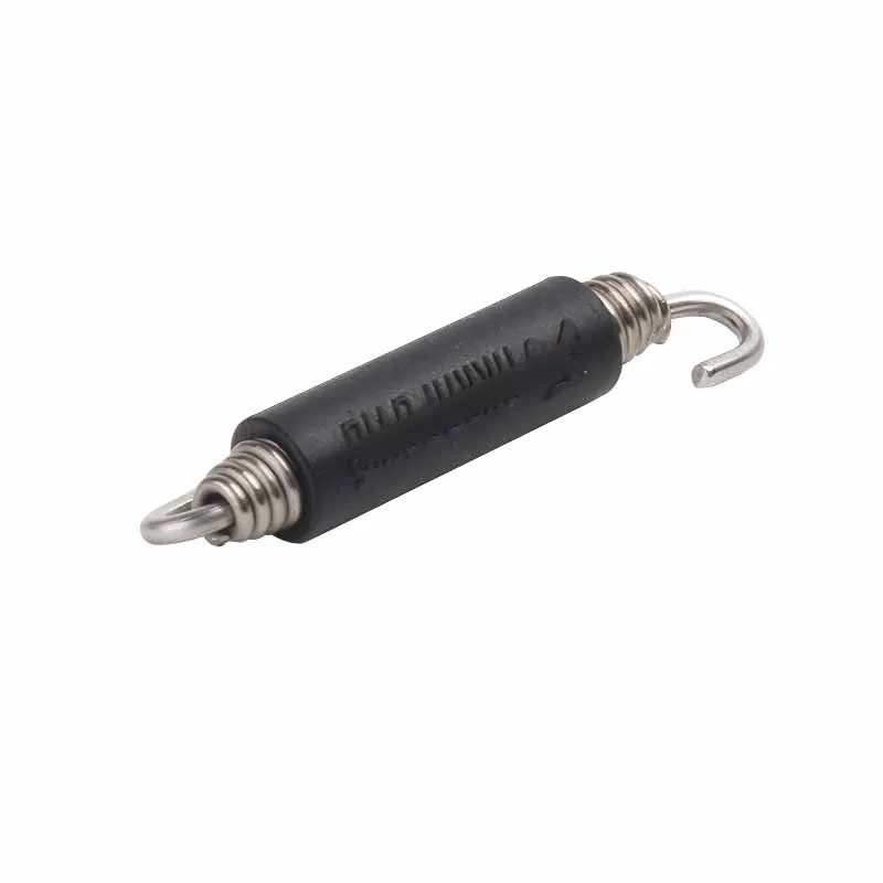 2 X 85-145mm Stainless Steel Spring Motorycle Exhaust Fixing Hook Elasticity 145mm with Black Rubber Cover