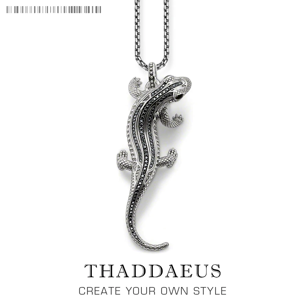 

Pendant Necklace Salamander,2017 Brand Link Chain Fashion Jewelry Europe Style 925 Stering Silver Bijoux Gift For Women Men