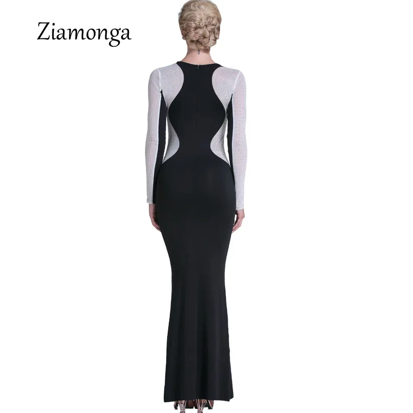 Ziamonga осенне зимнее женское облегающее платье сексуальное с длинным рукавом