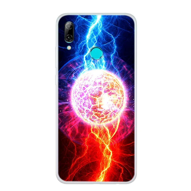 Силиконовый чехол для Huawei P Smart 2019 мягкий с художественным принтом 2020 Прозрачный