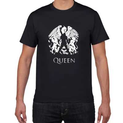 F375 black Freddie Mercury The queen Band Футболка Мужская Хип-Хоп рок хипстерская футболка повседневные футболки блестящая рок-группа harajuku футболки - Цвет: F375 black