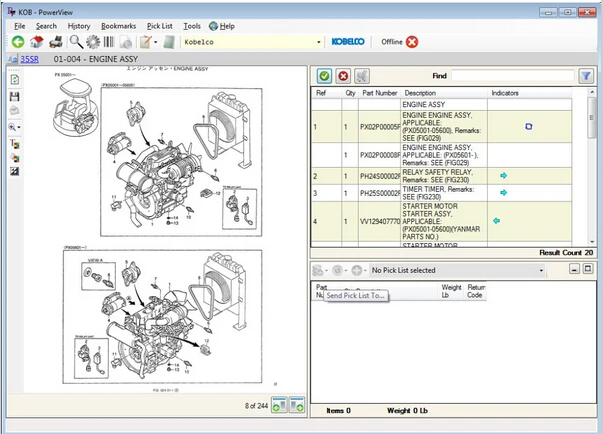 Детали Kobelco каталог 2012 PowerView + встроенное видео Разблокировка на многих