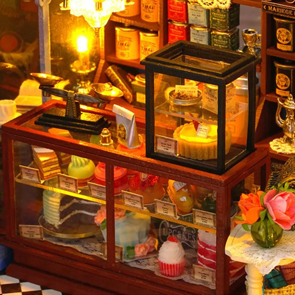 Домик для чая в розовом саду ручная работа архитектурная модель деревянный домик