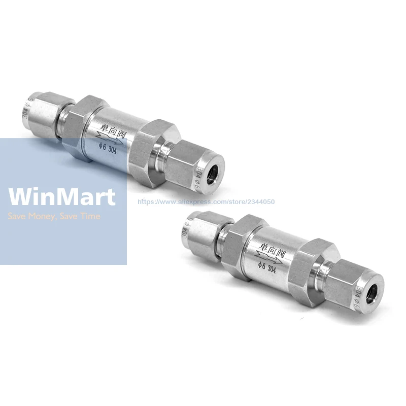 304 Stainless Steel One Way Check Valve Non-return in Line Compression Fit 6mm OD Tube | Обустройство дома
