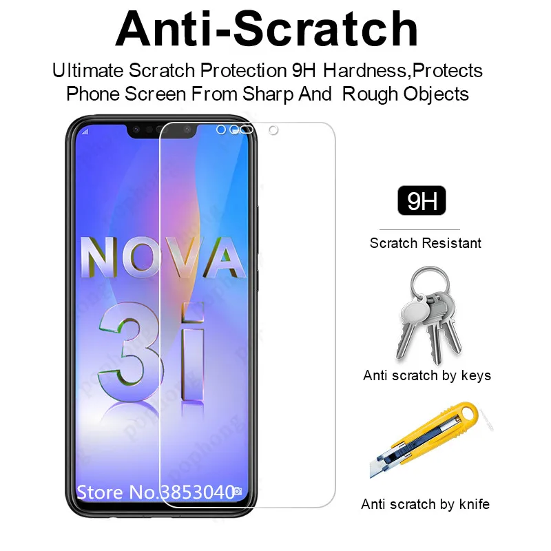 Закаленное стекло для huawei Nova 3i Защитное экрана против царапин P Smart Plus пленка