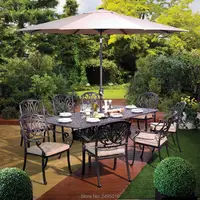 set of  9cps outdoor furniture solid-aluminum dining set garden table and chairs for the backyard ,poolside,Balcony no umbrella