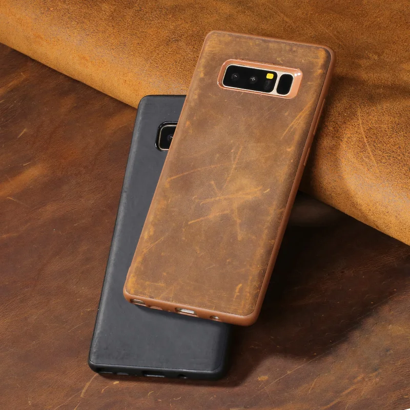 LANGSIDI Genuine Leather Phone case For Samsung Galaxy s10 Case Crazy Horse leather Back cover samsung plus covers | Мобильные