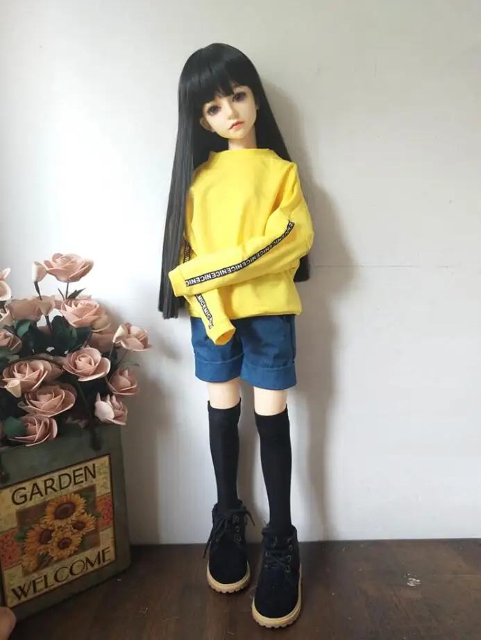 T02-X548 Blyth кукольные одежда 1/3 1/4 bjd 1/6 мягкого плюша; аксессуары для куклы хлопковый свитер, футболка, джинсы, Носки 3 шт./компл - Цвет: E